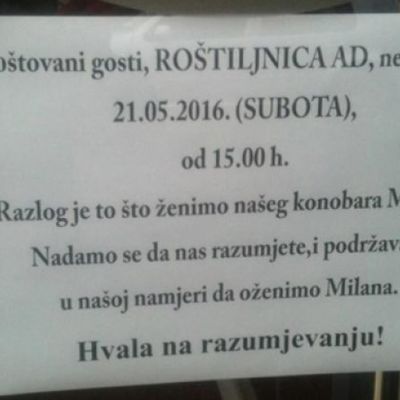 Svaka čast, gazda Dušane: Zatvorio ćevabdžinicu da oženi radnika! (FOTO)