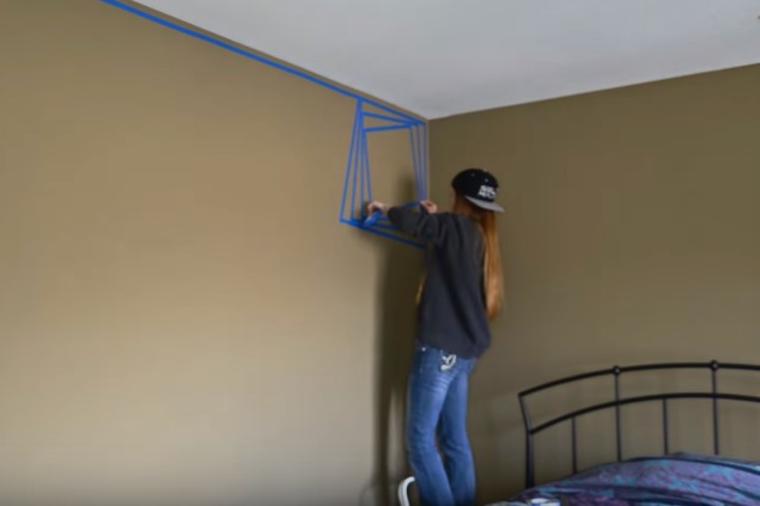 Počela da lepi trake po zidu: Mislili da je poludela, na kraju joj se divili! (VIDEO)