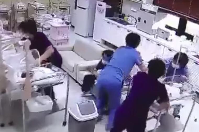 Kamera u porodilištu zabeležila trenutak kada je počeo zemljotres: Zbog reakcije sestara mnogi su zaplakali! (VIDEO)