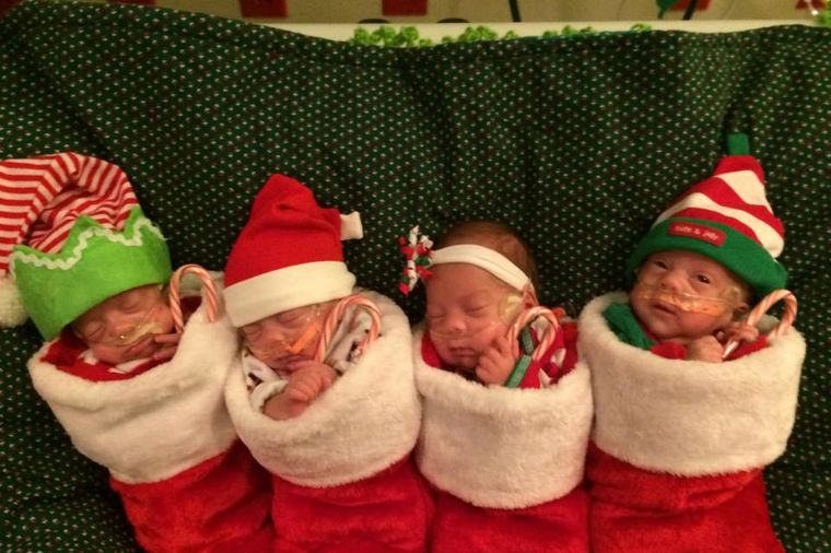 Malena božićna čuda: Prevremeno rođene četvorke kao najlepši pokloni! (FOTO)