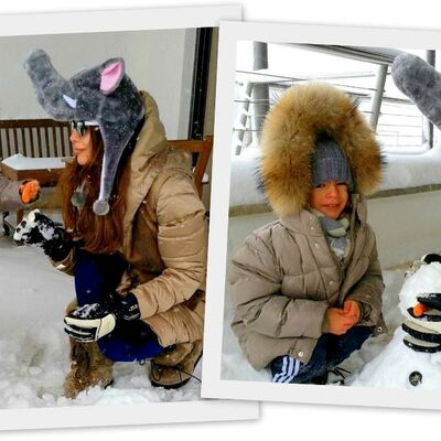 Severina sa sinom uživa na snegu: Napravili Sneška Belića! (FOTO)