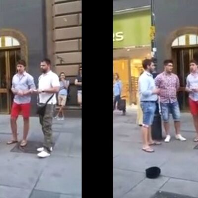 Dirljivo: Četvorica srpskih momaka u centru Beča pevaju pesmu o Kosovu! (VIDEO)