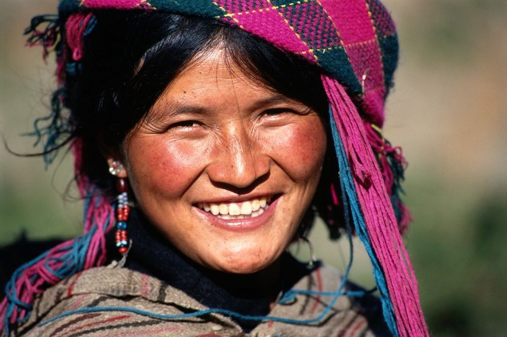 Lice, Žena, Osmeh, Tibet