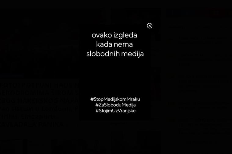 Akcija Stop medijskom mraku: 167 srpskih medija "zamračilo" svoja izdanja (FOTO)