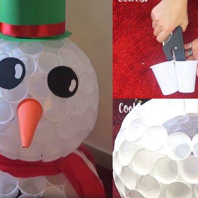 Sneško Belić od plastičnih čaša: Jeftina, a baš efektna praznična dekoracija! (VIDEO)