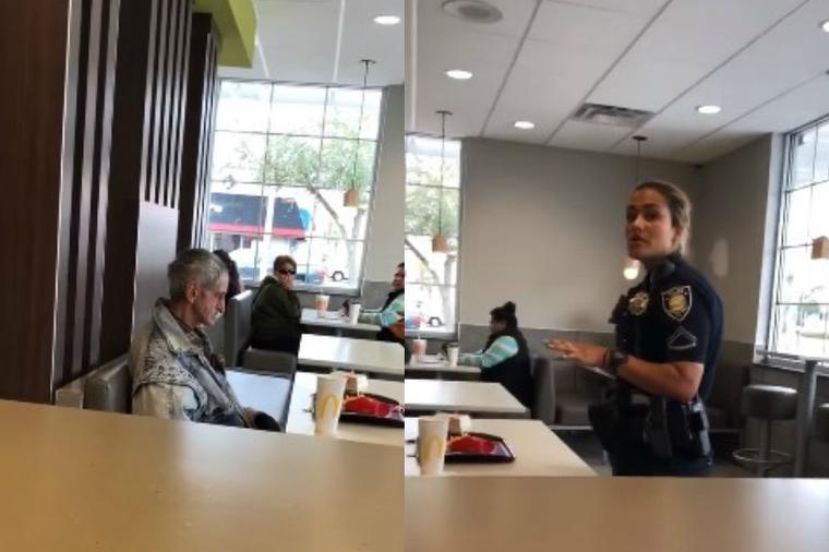 Platio beskućniku jelo, pa došla policajka da ga izbaci iz restorana: Snimak koji je razbesneo milione ljudi! (VIDEO)
