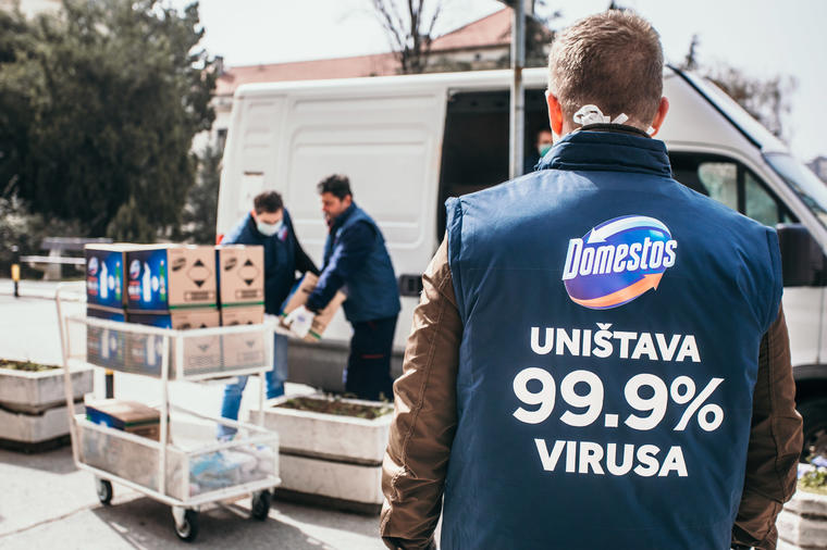 Kompanija Unilever donira domestos na bazi hlora zdravstvenim ustanovama i gerontološkim centrima u Srbiji!