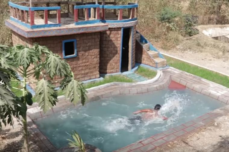 Napravio kuću od blata i bazen koristeći najjednostavniji alat: Niko ne može da veruje kako mu ovo uspeva! (VIDEO)
