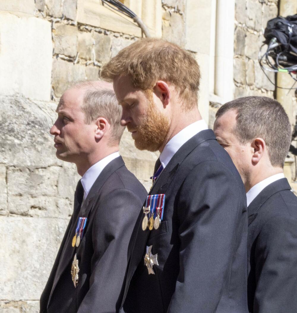 Princ Hari i princ Vilijam, sahrana princa Filipa