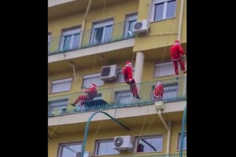 FOTOGRAFIJA MESECA, CELA SRBIJA ODUŠEVLJENA: Deda Mrazevi u pohodu na Tiršovu! (FOTO, VIDEO)
