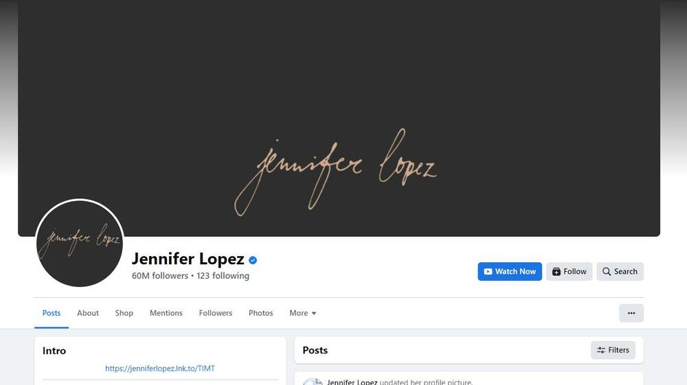 Dženifer Lopez promenila je slike i na Fejsbuku  