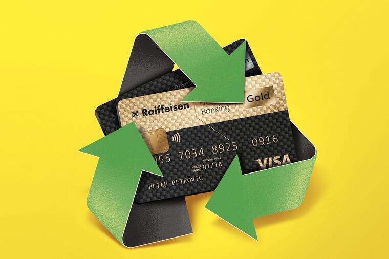 Raiffeisen banka prva na tržištu ponudila platne kartice od reciklirane plastike