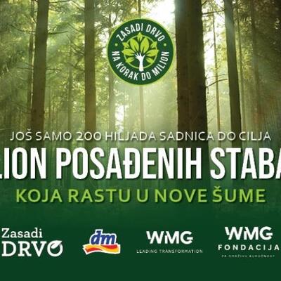 PROJEKAT ZASADI DRVO: U 6. ciklusu stižemo do cilja, a to je MILION POSAĐENIH STABALA KOJA RASTU U NOVE ŠUME